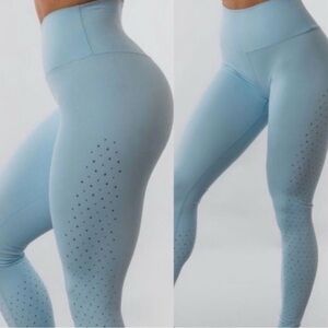 Buffbunny Womens Blue High Waisted Seamless Push Up Workout Leggings Size S Gym